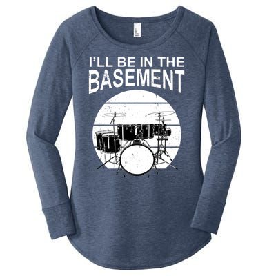 I'll Be In The Basement Drum Set Drumming Drummer Women's Perfect Tri Tunic Long Sleeve Shirt