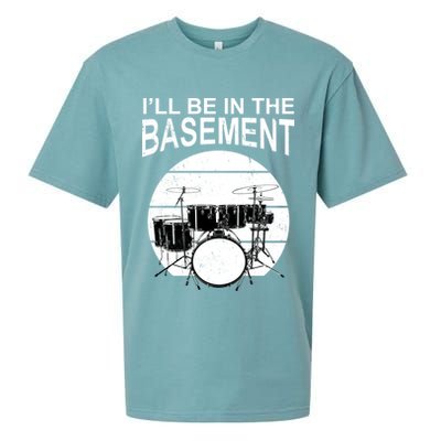 I'll Be In The Basement Drum Set Drumming Drummer Sueded Cloud Jersey T-Shirt