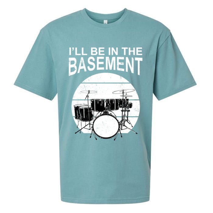 I'll Be In The Basement Drum Set Drumming Drummer Sueded Cloud Jersey T-Shirt