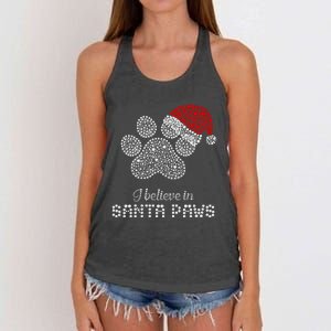 I Believe In Santa Paws Dog Lover Christmas Pajamas Cute Gift Women's Knotted Racerback Tank