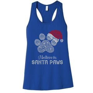 I Believe In Santa Paws Dog Lover Christmas Pajamas Cute Gift Women's Racerback Tank