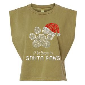 I Believe In Santa Paws Dog Lover Christmas Pajamas Cute Gift Garment-Dyed Women's Muscle Tee