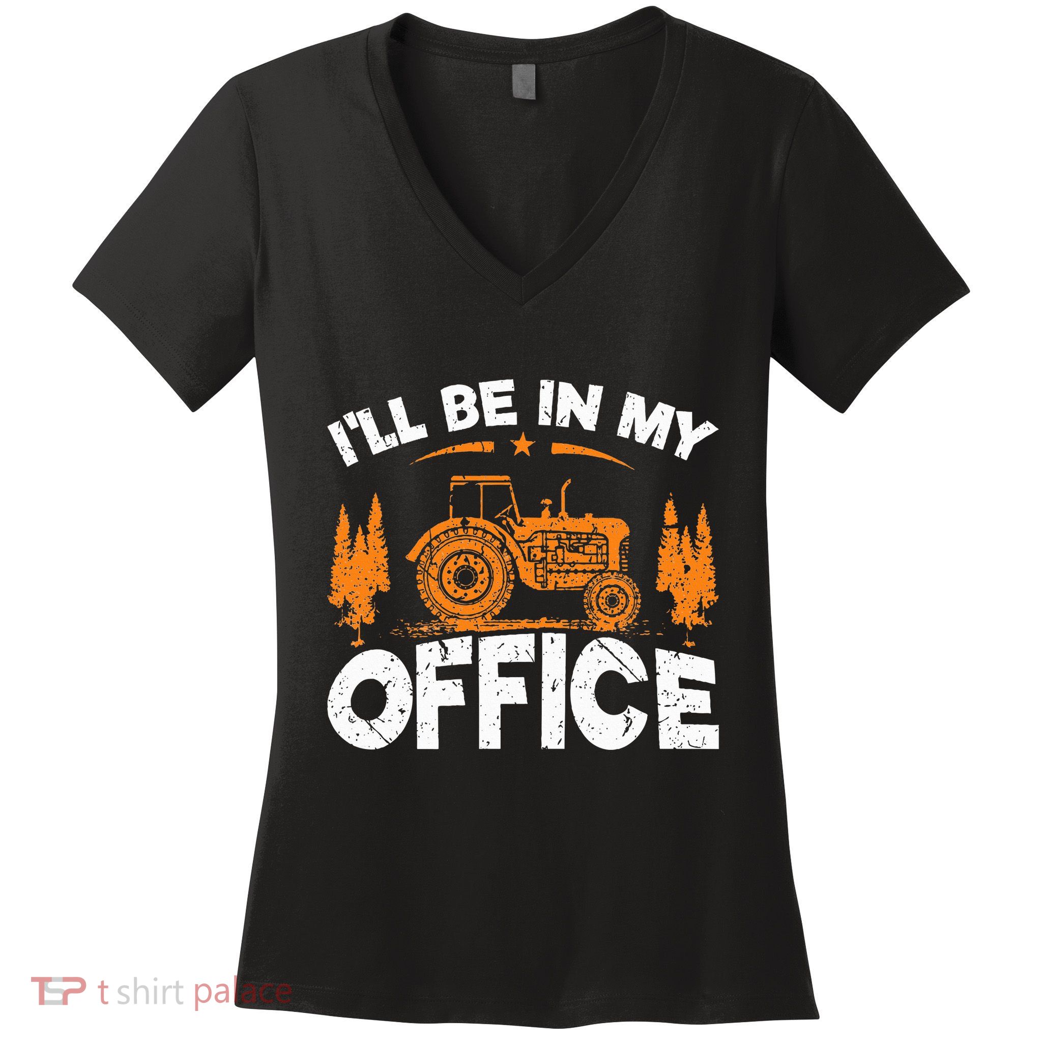 ILl Be In My Office Tractor Women's V-Neck T-Shirt