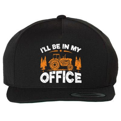 ILl Be In My Office Tractor Wool Snapback Cap