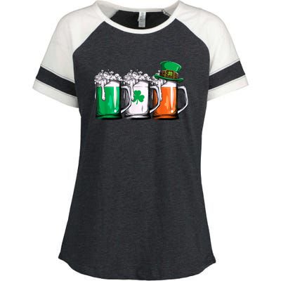 Irish Beer Ireland Flag St Patricks Day Enza Ladies Jersey Colorblock Tee