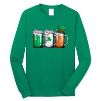 Irish Beer Ireland Flag St Patricks Day Long Sleeve Shirt