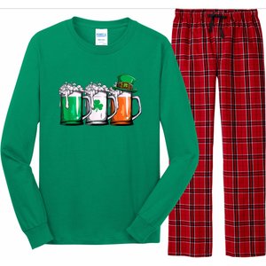 Irish Beer Ireland Flag St Patricks Day Long Sleeve Pajama Set