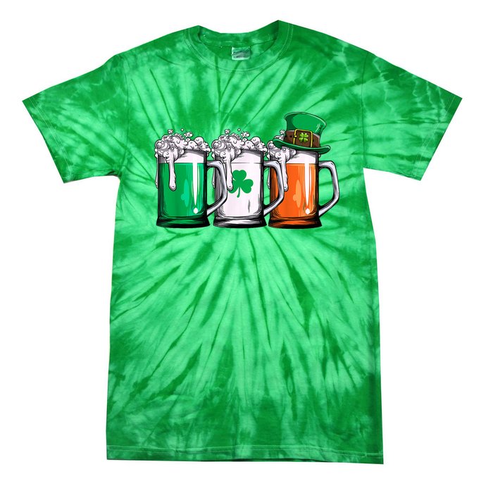 Irish Beer Ireland Flag St Patricks Day Tie-Dye T-Shirt