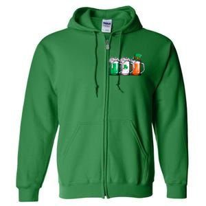 Irish Beer Ireland Flag St Patricks Day Full Zip Hoodie