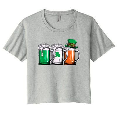 Irish Beer Ireland Flag St Patricks Day Women's Crop Top Tee