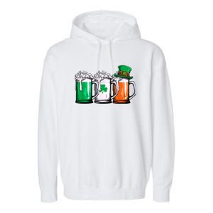 Irish Beer Ireland Flag St Patricks Day Garment-Dyed Fleece Hoodie