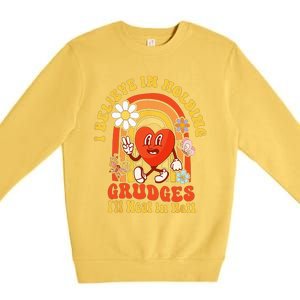 I Believe In Holding Grudges Ill Heal In Hell Rainbow Heart Premium Crewneck Sweatshirt