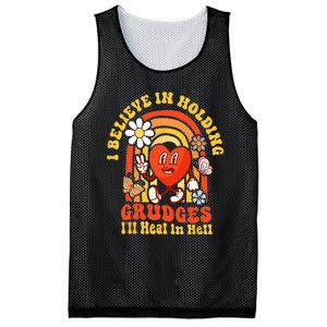 I Believe In Holding Grudges Ill Heal In Hell Rainbow Heart Mesh Reversible Basketball Jersey Tank