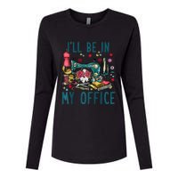 Ill Be In My Office Sewing Room Sewing Quilting Lovers Raglan Baseball Womens Cotton Relaxed Long Sleeve T-Shirt