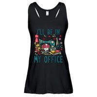 Ill Be In My Office Sewing Room Sewing Quilting Lovers Raglan Baseball Ladies Essential Flowy Tank