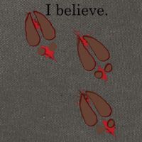 I Believe In Santa Funny Reindeer Hoof Prints Christmas Cotton Canvas Backpack