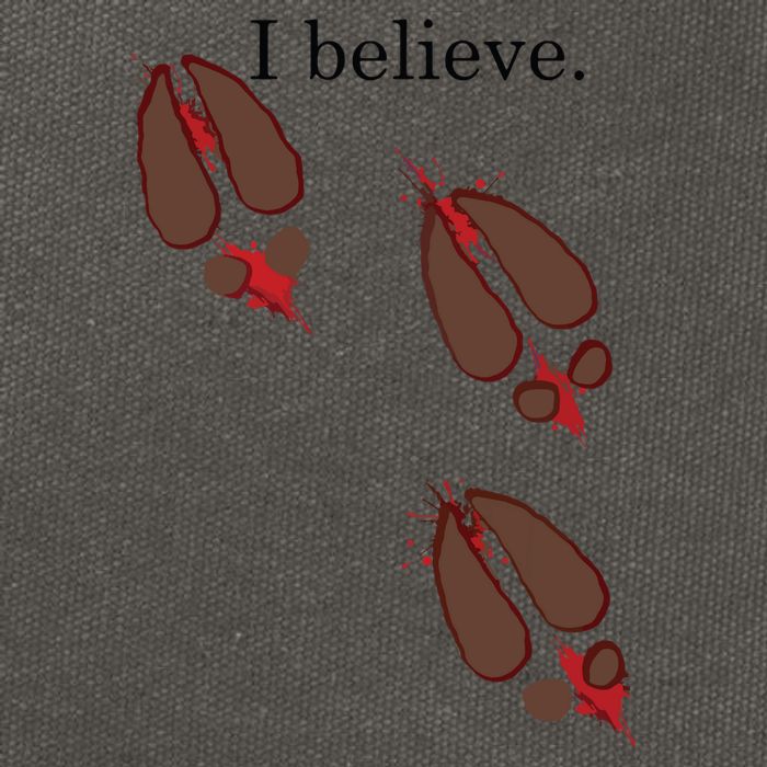 I Believe In Santa Funny Reindeer Hoof Prints Christmas Cotton Canvas Backpack