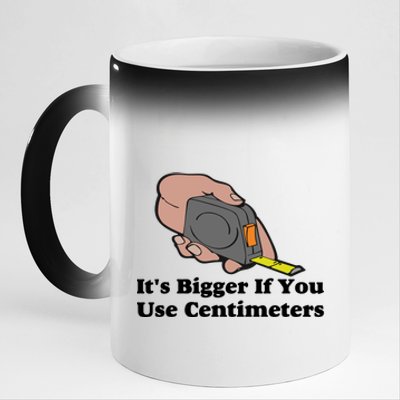 It's Bigger If You Use Centimeters 11oz Black Color Changing Mug