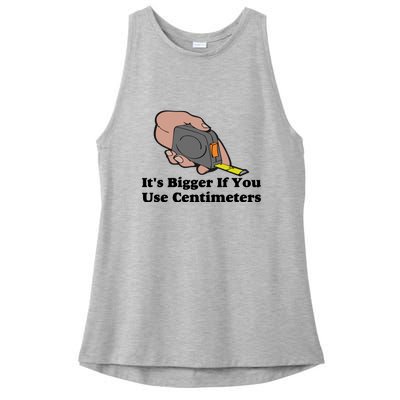 It's Bigger If You Use Centimeters Ladies PosiCharge Tri-Blend Wicking Tank