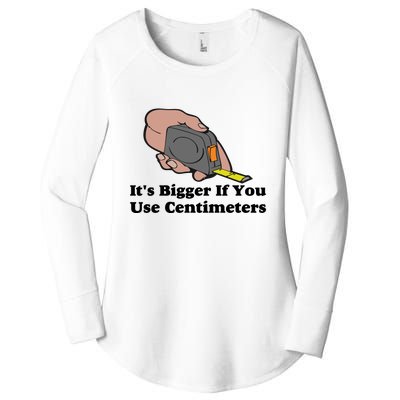 It's Bigger If You Use Centimeters Women's Perfect Tri Tunic Long Sleeve Shirt