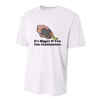 It's Bigger If You Use Centimeters Youth Performance Sprint T-Shirt