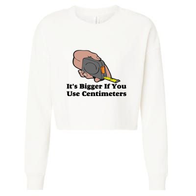 It's Bigger If You Use Centimeters Cropped Pullover Crew