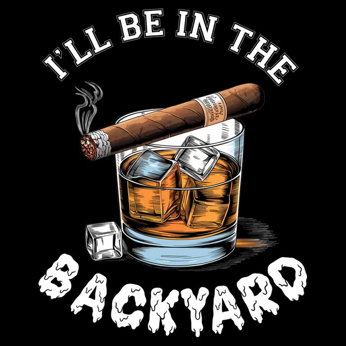 I’Ll Be In The Backyard Bourbon Whiskey Stogie Bourbon Lovers Flat Bill Trucker Hat