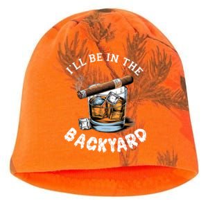 I’Ll Be In The Backyard Bourbon Whiskey Stogie Bourbon Lovers Kati - Camo Knit Beanie