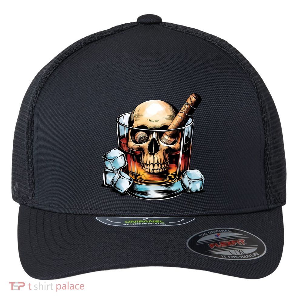 I’Ll Be In The Backyard Bourbon Whiskey Stogie Bourbon Lovers Sarcastic Flexfit Unipanel Trucker Cap