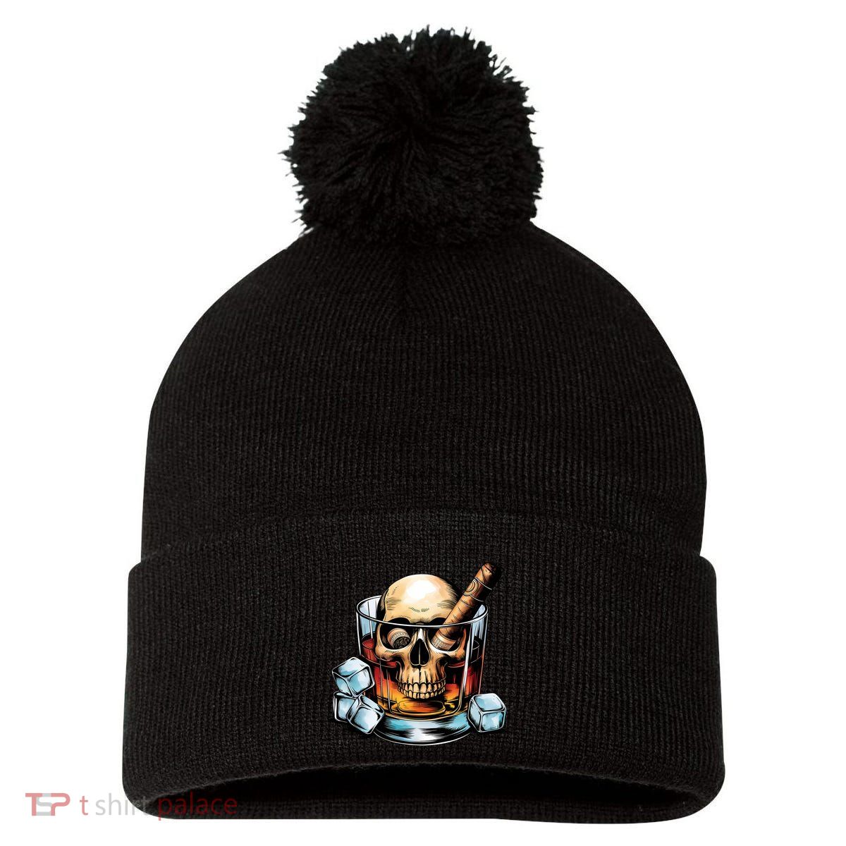 I’Ll Be In The Backyard Bourbon Whiskey Stogie Bourbon Lovers Sarcastic Pom Pom 12in Knit Beanie