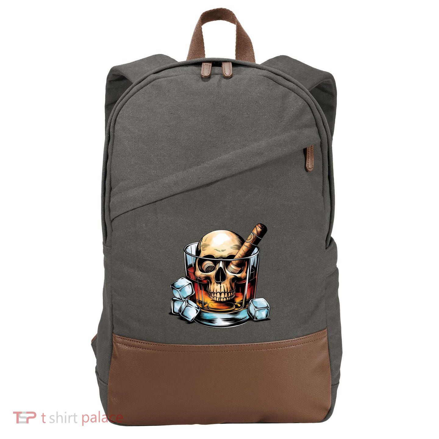 I’Ll Be In The Backyard Bourbon Whiskey Stogie Bourbon Lovers Sarcastic Cotton Canvas Backpack