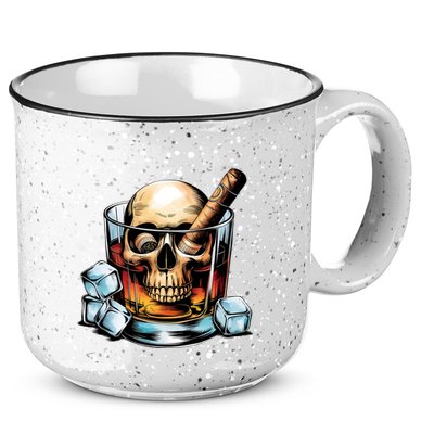 I’Ll Be In The Backyard Bourbon Whiskey Stogie Bourbon Lovers Sarcastic 15oz Campfire Ceramic Mug