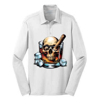 I’Ll Be In The Backyard Bourbon Whiskey Stogie Bourbon Lovers Sarcastic Silk Touch Performance Long Sleeve Polo