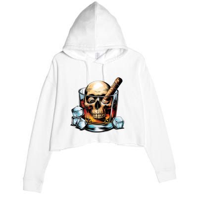 I’Ll Be In The Backyard Bourbon Whiskey Stogie Bourbon Lovers Sarcastic Crop Fleece Hoodie