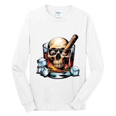 I’Ll Be In The Backyard Bourbon Whiskey Stogie Bourbon Lovers Sarcastic Tall Long Sleeve T-Shirt