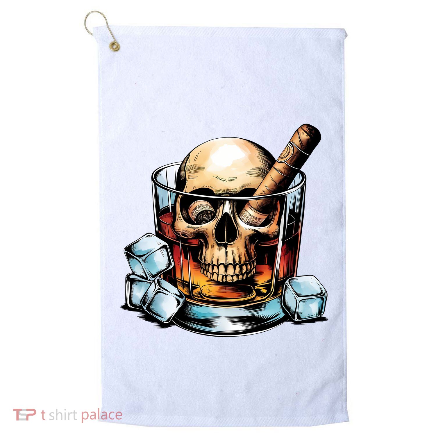 I’Ll Be In The Backyard Bourbon Whiskey Stogie Bourbon Lovers Sarcastic Golf Towel