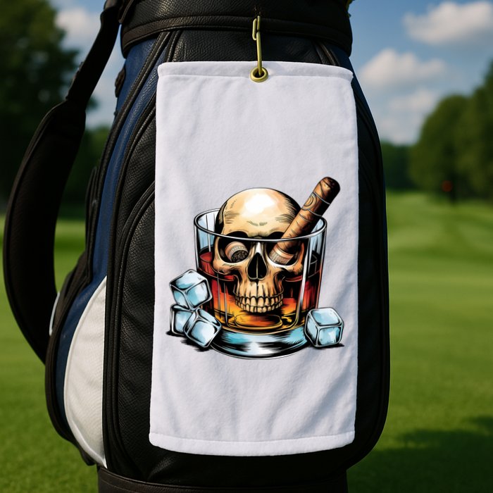 I’Ll Be In The Backyard Bourbon Whiskey Stogie Bourbon Lovers Sarcastic Golf Towel
