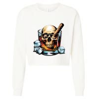 I’Ll Be In The Backyard Bourbon Whiskey Stogie Bourbon Lovers Sarcastic Cropped Pullover Crew