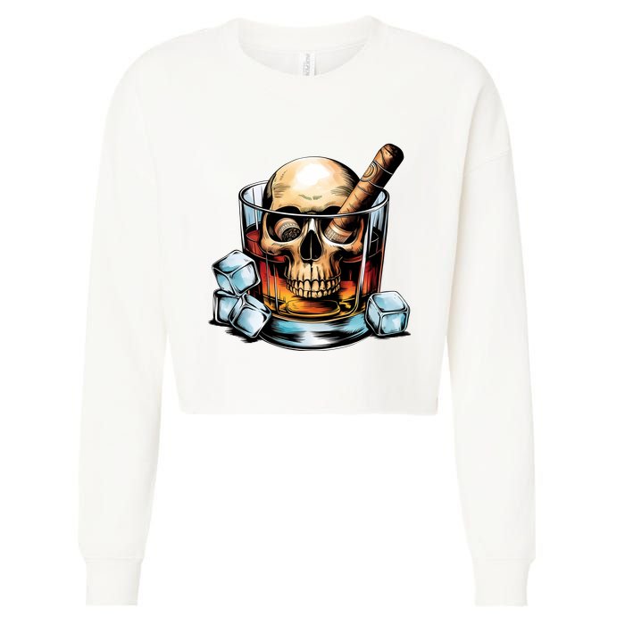 I’Ll Be In The Backyard Bourbon Whiskey Stogie Bourbon Lovers Sarcastic Cropped Pullover Crew