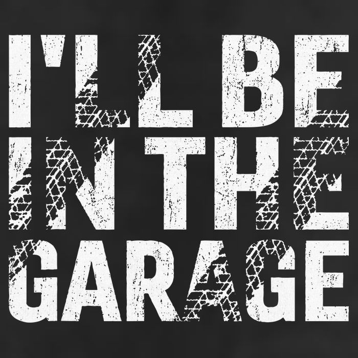 ILl Be In The Garage Dad Car Mechanic Garage Fathers Day 7 Panel Mesh Trucker Snapback Hat