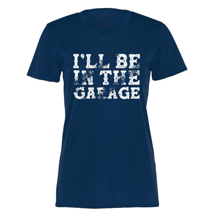 ILl Be In The Garage Auto Mechanic Project Car Builder Women's Momentum V-Neck T-Shirt