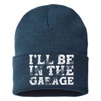 ILl Be In The Garage Auto Mechanic Project Car Builder Sustainable Knit Beanie