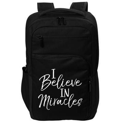 I Believe In Miracles Vintage Cool Bold Christian Impact Tech Backpack