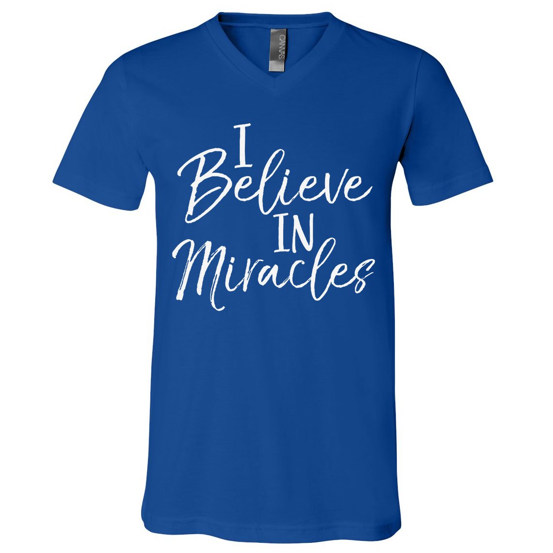 I Believe In Miracles Vintage Cool Bold Christian V-Neck T-Shirt