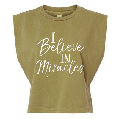 I Believe In Miracles Vintage Cool Bold Christian Garment-Dyed Women's Muscle Tee