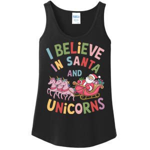 I Believe In Santa And Unicorns Ladies Essential Tank