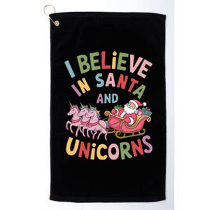 I Believe In Santa And Unicorns Platinum Collection Golf Towel