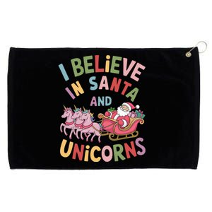 I Believe In Santa And Unicorns Grommeted Golf Towel