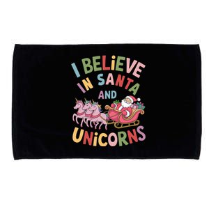 I Believe In Santa And Unicorns Microfiber Hand Towel