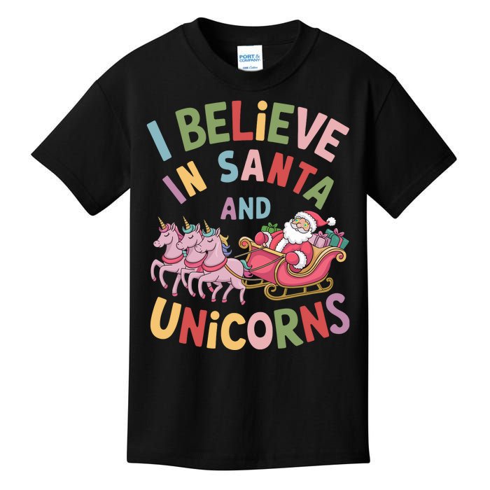 I Believe In Santa And Unicorns Kids T-Shirt